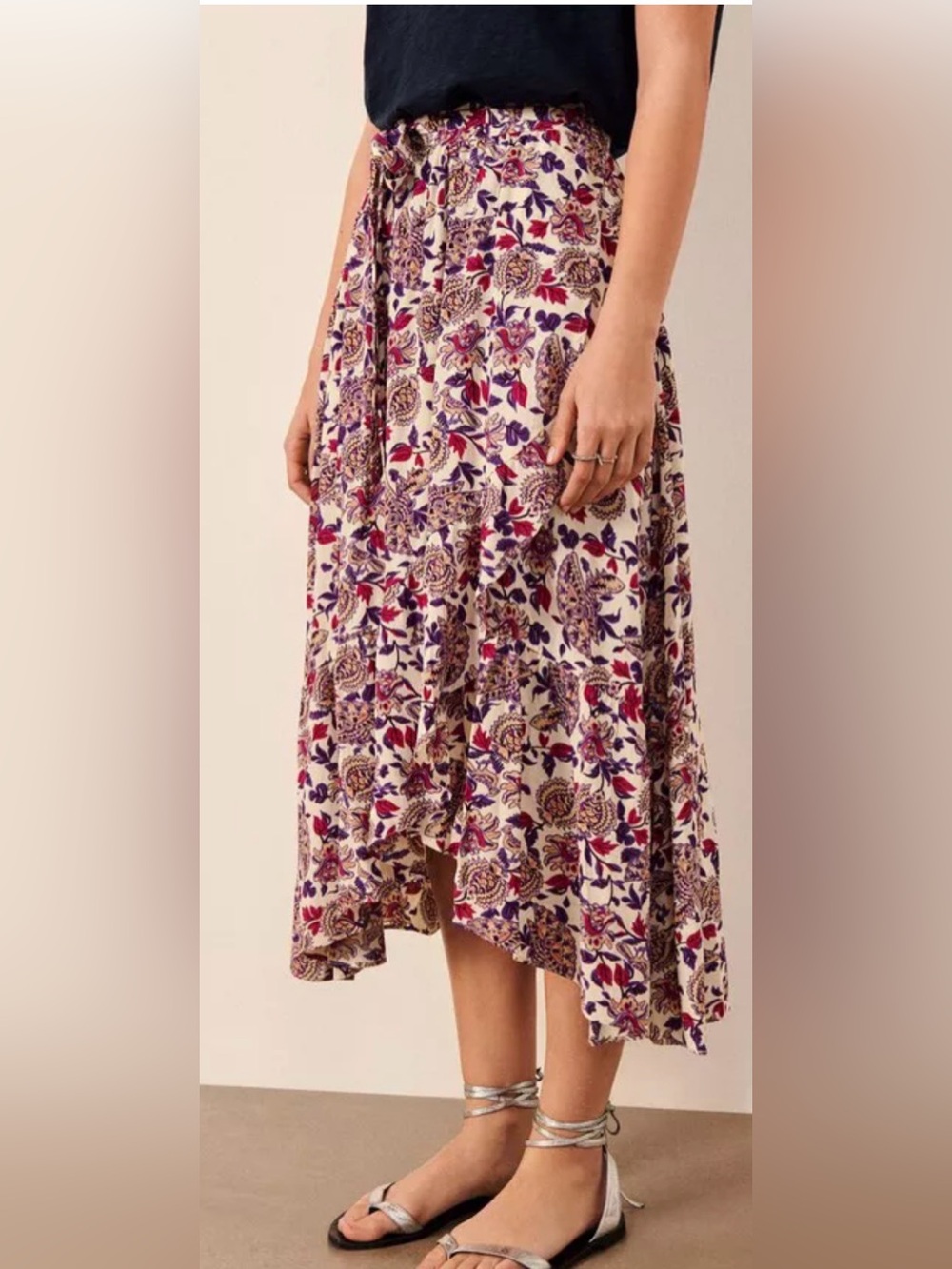 ba&sh Yeather Long Flowy Floral Printed Skirt